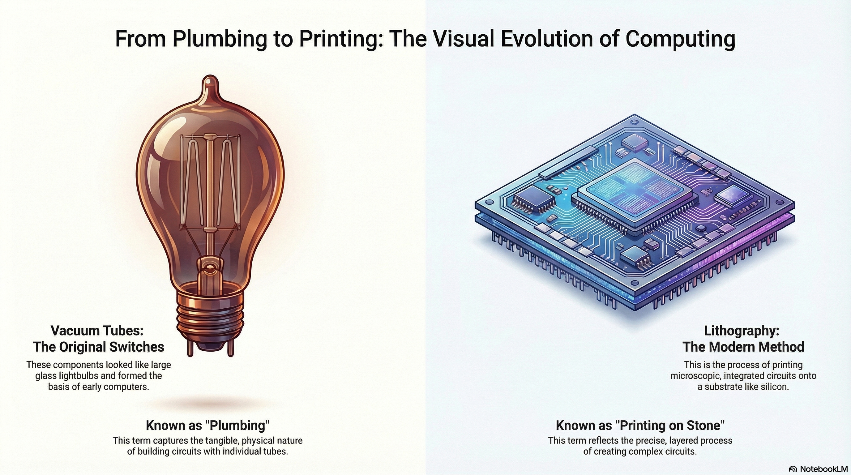 Computing From Plumbing to Printing: which inventoin allowed computers to become smaller in size.