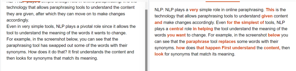 Role of NLP in Online Paraphrasing.