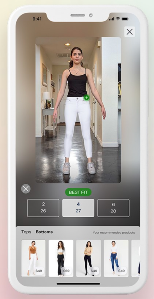 Virtual Fitting Rooms of ai in ecommerce.