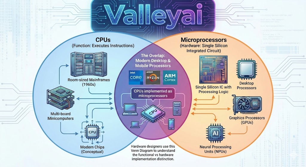 CPU vs Microprocessor Difference: The Function vs Hardware Distinction