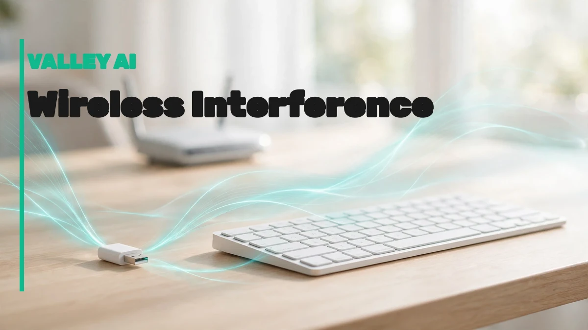Wireless keyboard signal disrupted by router interference, a cause of keyboard typing delay